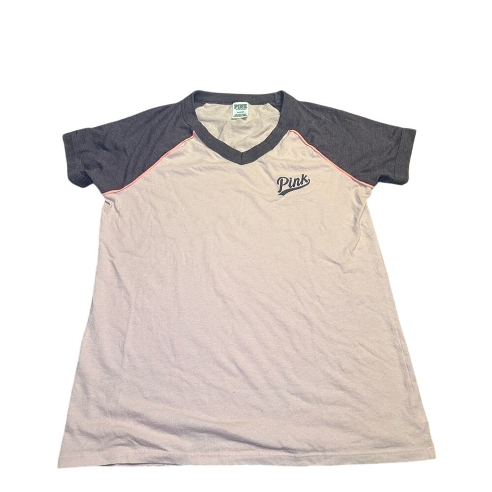 Vintage Victoria's Secret Pink T-shirt Pink and Dark Pink Size Medium